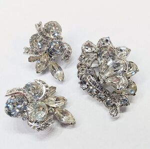 Vintage Eisenberg Signed Brooch And Earrings